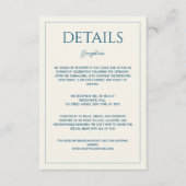 Modern beige blue minimalist wedding details エンクロージャーカード (正面)