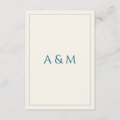 Modern beige blue minimalist wedding details エンクロージャーカード (裏面)