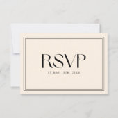 Modern Beige Bold Typography Wedding QR Code 出欠カード (正面)