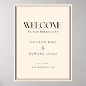 Modern Beige Bold Typography Wedding Welcome ポスター (正面)