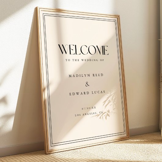 Modern Beige Bold Typography Wedding Welcome ポスター
