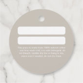 Modern Beige Clothing Hang Tag フェイバータグ (裏面)