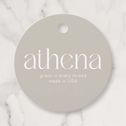 Modern Beige Clothing Hang Tag フェイバータグ (正面)