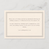 Modern Beige Cream Bold Typography Wedding Details エンクロージャーカード (裏面)