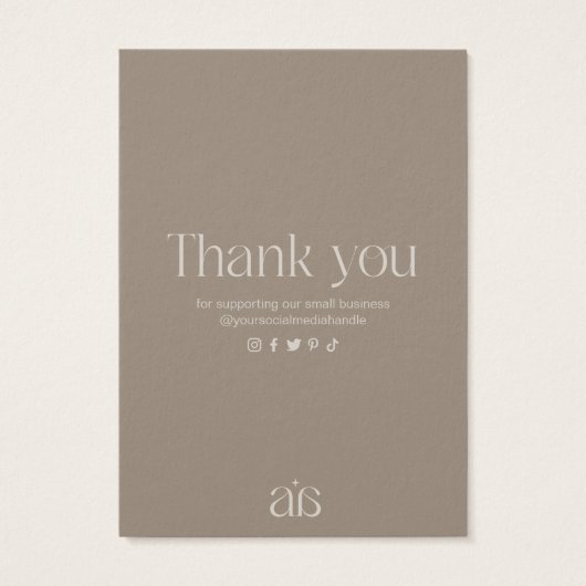 Modern Beige Earring Jewelry Display Card (裏面)