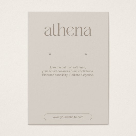Modern Beige Earring Jewelry Display Card (正面)