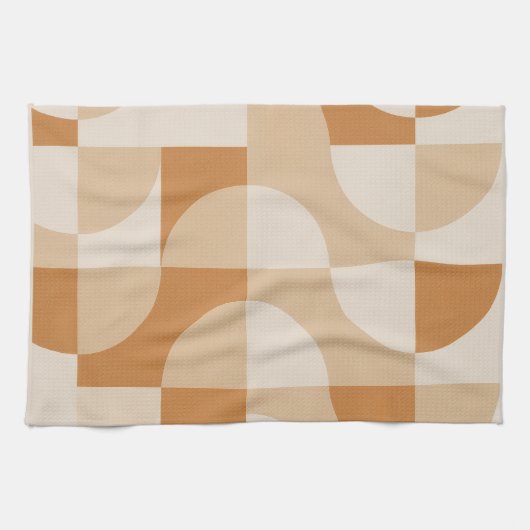Modern Beige Geometric Minimalist Kitchen Towel キッチンタオル (横)