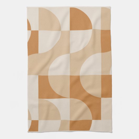 Modern Beige Geometric Minimalist Kitchen Towel キッチンタオル (縦)