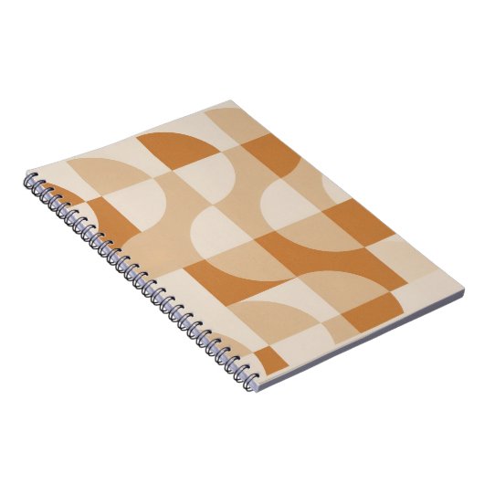 Modern Beige Geometric Spiral Notebook ノートブック (右側)