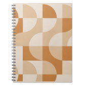 Modern Beige Geometric Spiral Notebook ノートブック (正面)