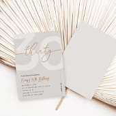 Modern Beige & Gold 30th Birthday Invitation 招待状