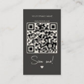 Modern beige gray order thank you QR code 名刺 (裏面)