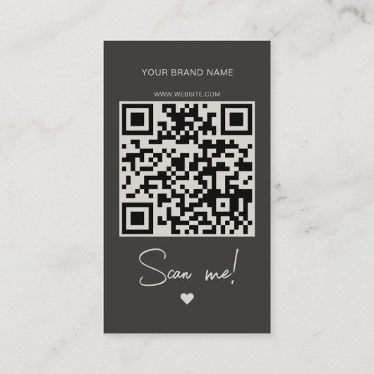 Modern beige gray order thank you QR code 名刺 (裏面)