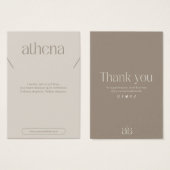 Modern Beige Necklace Jewelry Display Card (正面&裏面)