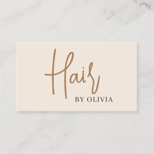  Modern Beige Neutral QR Code Hair Stylist 名刺 (正面)