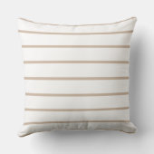 Modern Beige Simple Stripes Throw Pillow クッション (裏面)