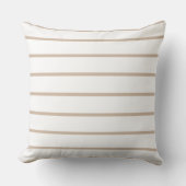 Modern Beige Simple Stripes Throw Pillow クッション (正面)