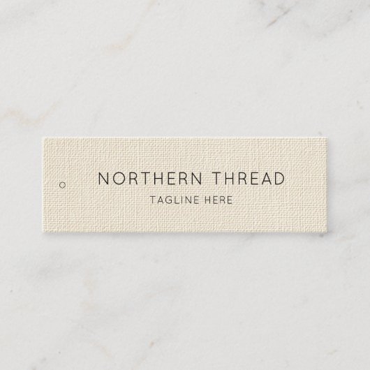 Modern Beige Textured Clothing Tag スキニー名刺 (正面)