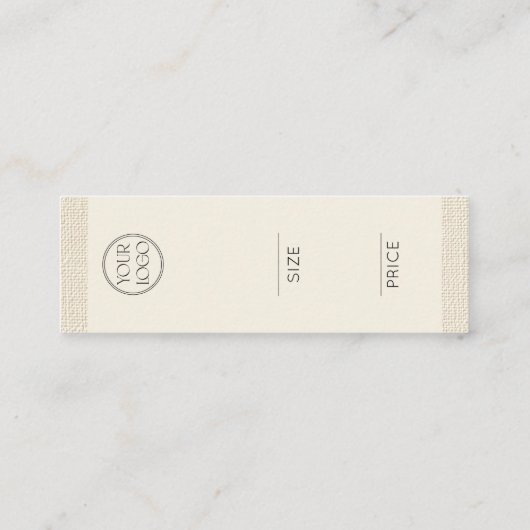 Modern Beige Textured Clothing Tag スキニー名刺 (裏面)
