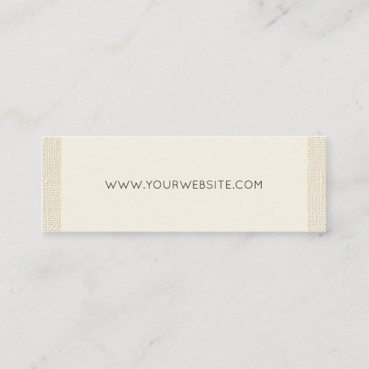 Modern Beige Textured Clothing Tag スキニー名刺 (裏面)