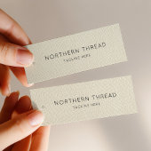Modern Beige Textured Clothing Tag スキニー名刺