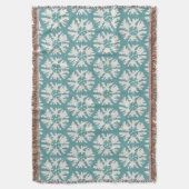 Modern Beige & Turquoise Geometric Snowflake スローブランケット (正面縦)