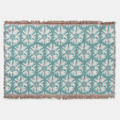 Modern Beige & Turquoise Geometric Snowflake スローブランケット (正面)