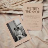 Modern Beige Wedding Elopement & Reception Party 招待状