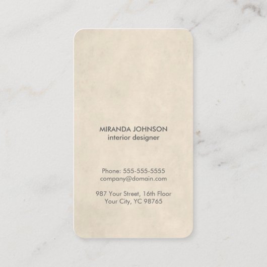 Modern Beige White Lace Pattern Interior Designer 名刺 (裏面)