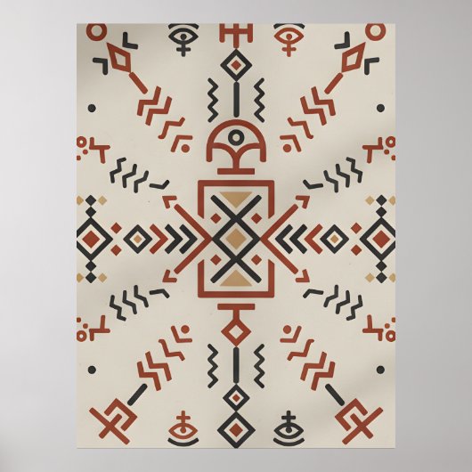 Modern Berber Line Art Wall Decor poster ポスター (正面)