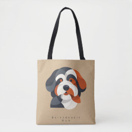 Modern Bernedoodle Mom Tote Bag - Geometric Tri-Co トートバッグ