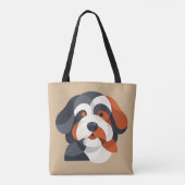 Modern Bernedoodle Mom Tote Bag - Geometric Tri-Co トートバッグ (裏面)