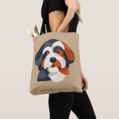 Modern Bernedoodle Mom Tote Bag - Geometric Tri-Co トートバッグ (クローズアップ)