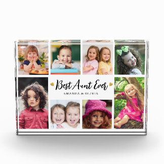Modern Best Aunt Ever 8 Picture Collage Keepsake フォトブロック