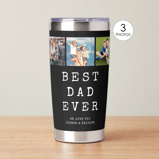 Modern BEST DAD EVER 3枚の写真 保温保冷タンブラー