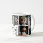 Modern Best Dad Ever 7枚フォトコラージュ＆名前入り コーヒーマグカップ (正面右)