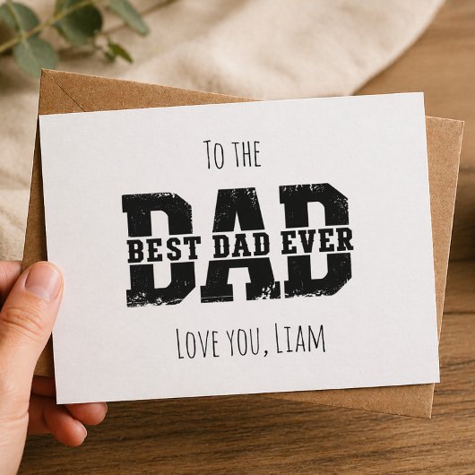 Modern Best Dad Ever Father’s Day Postcard シーズンポストカード