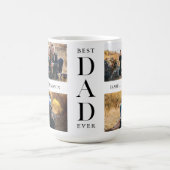 Modern Best Dad Ever Personalized Photo Collage コーヒーマグカップ (中央)