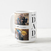 Modern Best Dad Ever Personalized Photo Collage コーヒーマグカップ (正面左)