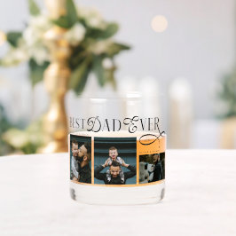 Modern Best Dad Ever Photo Collage Fathers Day ウイスキーグラス