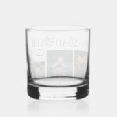 Modern Best Dad Ever Photo Collage Fathers Day ウイスキーグラス (裏面)