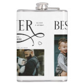Modern Best Dad Ever Photo Heart Fathers Day Gifts フラスク (裏面)