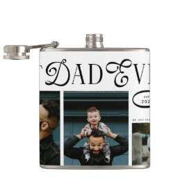 Modern Best Dad Ever Photo Heart Fathers Day Gifts フラスク