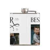 Modern Best Dad Ever Photo Heart Fathers Day Gifts フラスク (裏面)