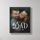 Modern Best Dad Ever Photo Personalized Canvas キャンバスプリント (正面)