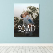 Modern Best Dad Ever Photo Personalized Canvas キャンバスプリント (インサイチュ (ウッドフロア))
