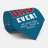 Modern Best Dad Teal Heart 2 Photo Fathers Day ネクタイ (ロール)