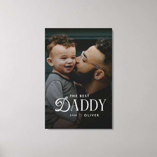 Modern Best Daddy Ever Photo Personalized Canvas キャンバスプリント (正面)