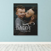 Modern Best Daddy Ever Photo Personalized Canvas キャンバスプリント (インサイチュ (ウッドフロア))