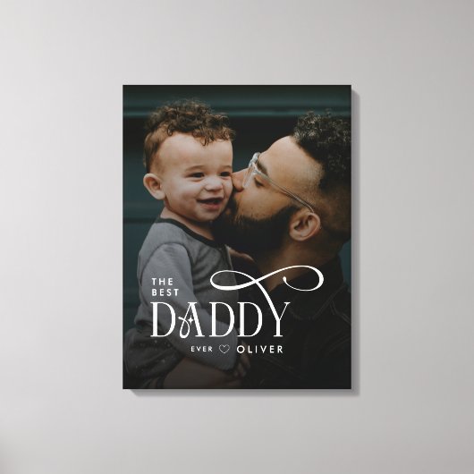 Modern Best Daddy Ever Photo Personalized Canvas キャンバスプリント (正面)